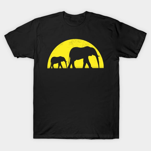 Elephant Mother Baby Love African Moon T-Shirt by BraaiNinja